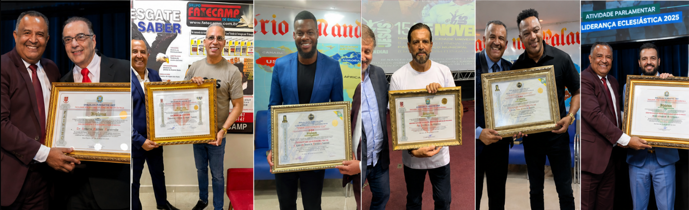 Registros de homenagens e certificações da Fatecamp